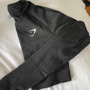 GYMSHARK VITAL SEAMLESS CROP TOP BLACK SIZE SMALL